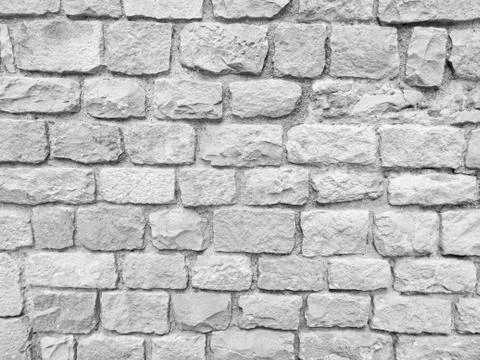White brick wall. Stock Photos