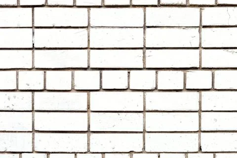 White brick wall, rustic texture, design vertical background. Stock Photos