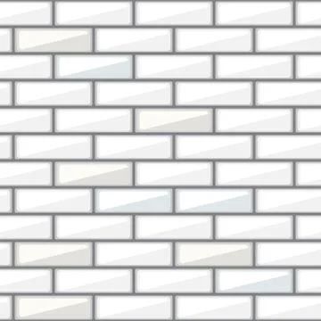 White brick wall seamless vector pattern Stock Illustration
