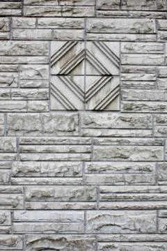 White brick wall with square design Stock Photos