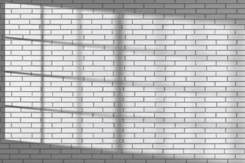White brick wall with sunlight from window Stock Illustration