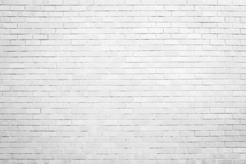 White brick wall texture and background with copy space Stock Photos