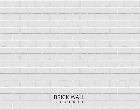 White brick wall texture background Stock Illustration
