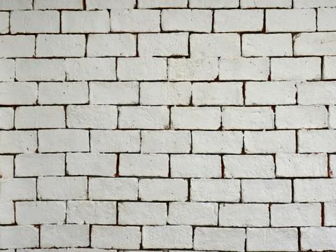 White brick wall texture background. Stock Photos