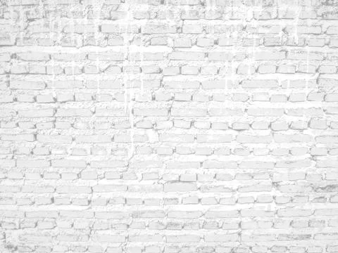 White brick wall texture background Stock Photos