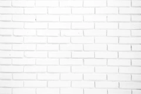 White brick wall texture background Stock Photos