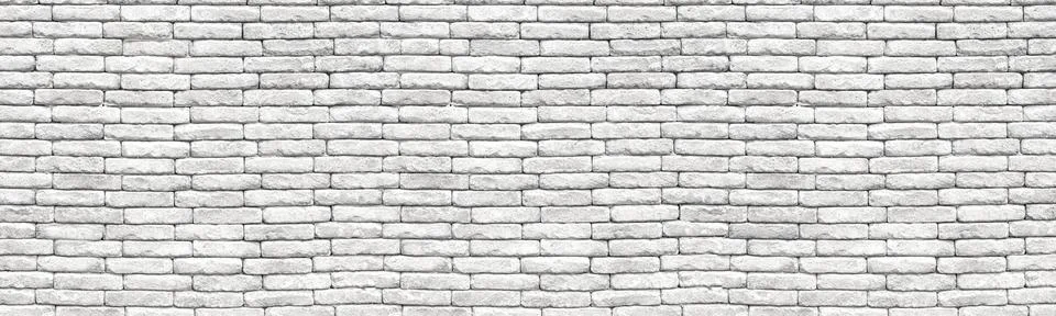 White brick wall texture background repeating pattern Fotos Stock