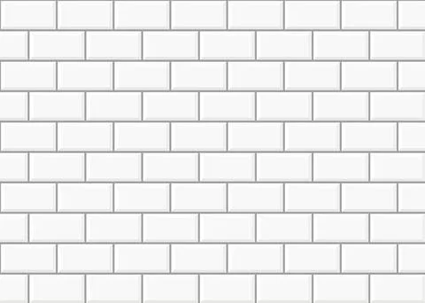 White brick wall texture decoration kitchen backsplash plastic panel building Stock Illustration