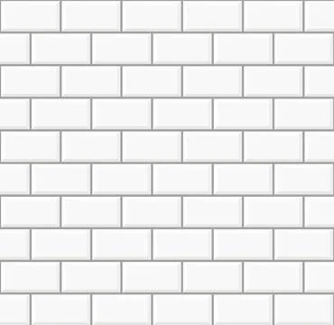 White brick wall texture decoration kitchen backsplash plastic panel building Stock Illustration