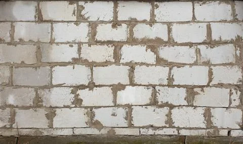 White brick wall. The texture of the masonry of gas silicate blocks Stock Photos