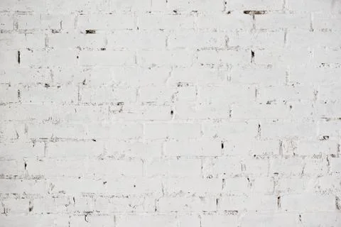 White brick wall for texture or background Stock Photos