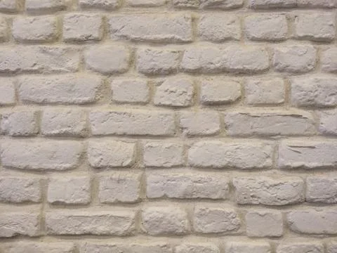 White brick wall texture, retro design brick wall surface Stock Photos