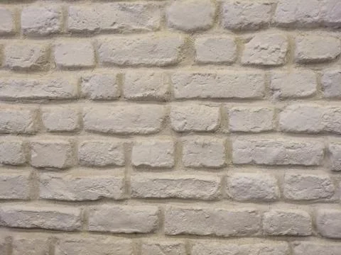 White brick wall texture, retro design brick wall surface Stock Photos