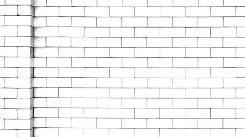 White brick wall texture for striped background copy space. Stock Photos