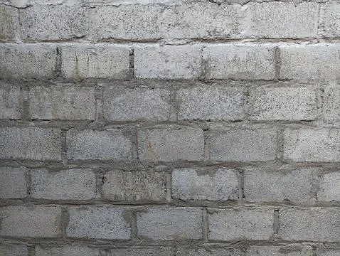 White brick wall using cement mortar (white brick wall) Foto stock