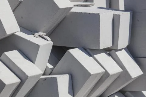 White bricks on the construction site as a building material Stock Photos
