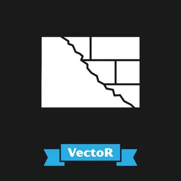 White Bricks icon isolated on black background. Vector Stock Illustration
