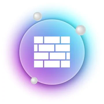 White Bricks icon isolated on white background. Blue and purple gradient ci.. イラスト素材
