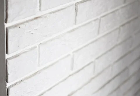 White bricks on the interior wall Stock Photos