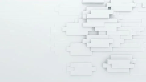 White bricks moving in the wall. Abstract seamless 3d animation Stock Footage 156888189