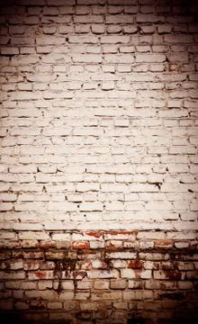 White bricks obsolete wall abstract Stock Photos