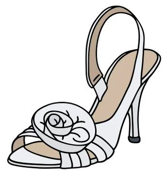 White bridal slipper Stock Illustration