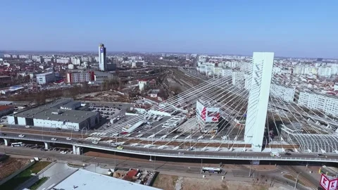 White Bridge from Drone Aerial Vídeo Stock 142137777