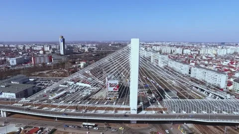 White Bridge from Drone Aerial Stock-Footage 142137931