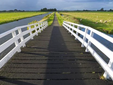White bridge in landscape Stock Photos