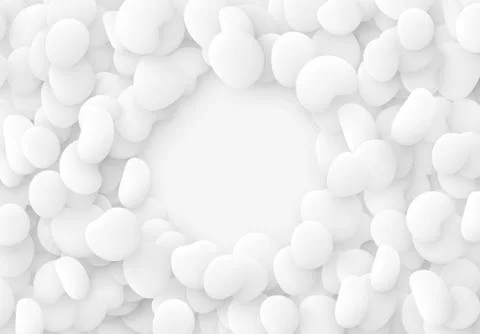 White Bright background. Design elements of the liquid rounded plastic shapes Stock Illustration