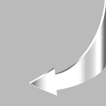 White brilliant arrow points backward and grey background Stock Illustration