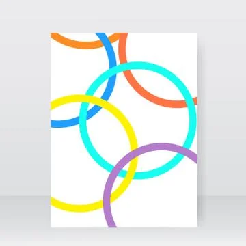 White brochure with abstract circles. Stock Illustration