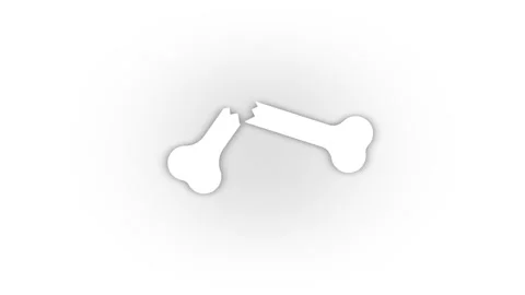 White broken bone icon with shadow isolated on white background. Stock Footage 201770127