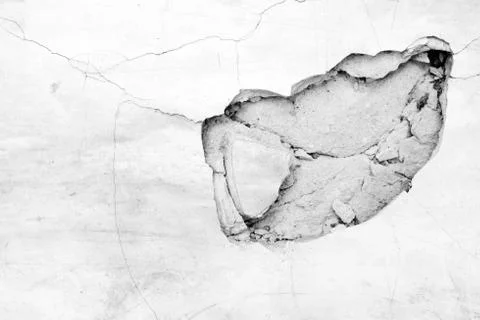 White Broken Concrete Wall Texture Background. Stock Photos