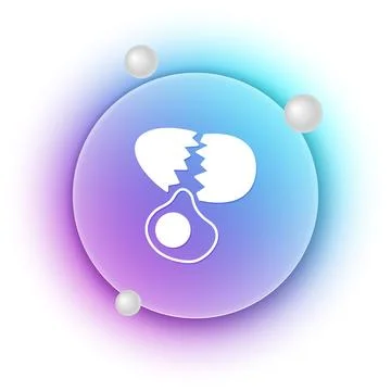 White Broken egg icon isolated on white background. Happy Easter. Blue and .. Illustrazione stock