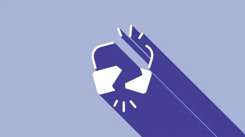 White Broken or cracked lock icon isolated on purple background. Unlock sign. 4K Video stock 148297370