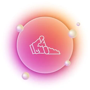 White Broken pot icon isolated on white background. Orange and pink gradien.. Stock Illustration