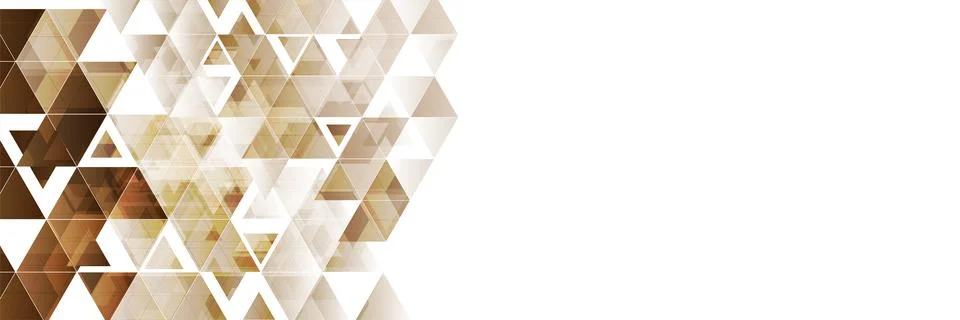 White brown glossy triangles abstract technology background Stock Illustration