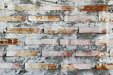 White-brown wall from bricks for background. Stock Photos