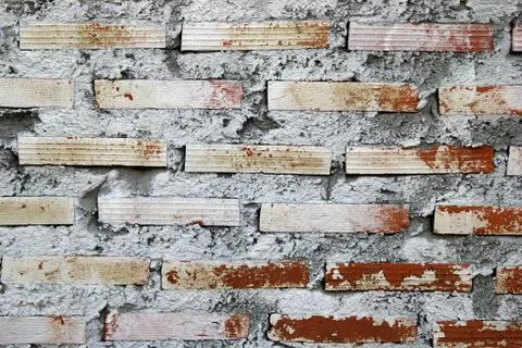 White-brown wall from bricks for background. Stock Photos