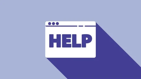 White Browser help icon isolated on purple background. Internet communication Stock Footage 148295069