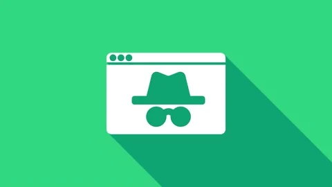 White Browser incognito window icon isolated on green background. 4K Video Stock Footage 147226277