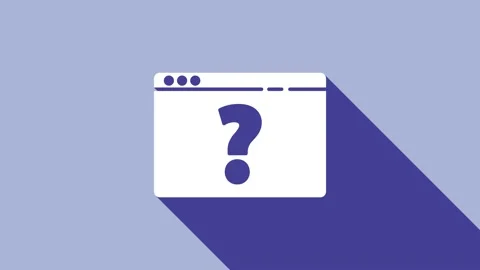 White Browser with question mark icon isolated on purple background. Internet Stock Footage 148295378
