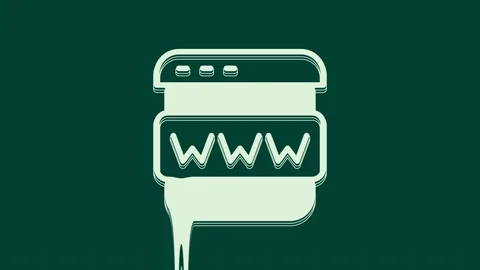 White Browser window icon isolated on green background. 4K Video motion graphic Stock Footage 236039508