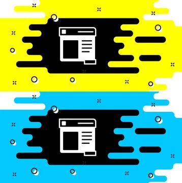 White Browser window icon isolated on black background. Vector イラスト素材