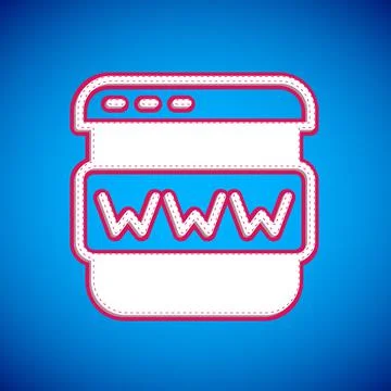 White Browser window icon isolated on blue background. Vector Stock Illustration