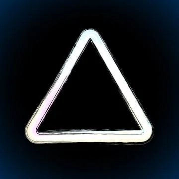 White brush painted ink triangle Stock Illustration