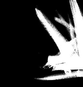 White brushstroke element on black background Stock Illustration