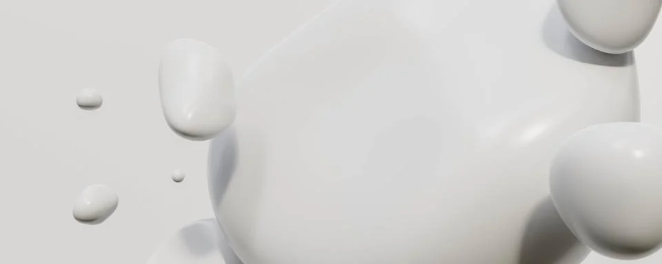 White bubble abstract round geometric shape 3d render illustration Stock Illustration