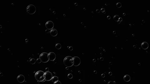 White bubble on a black background. Water float in air. Bubble Overlay Vidéo 201658965